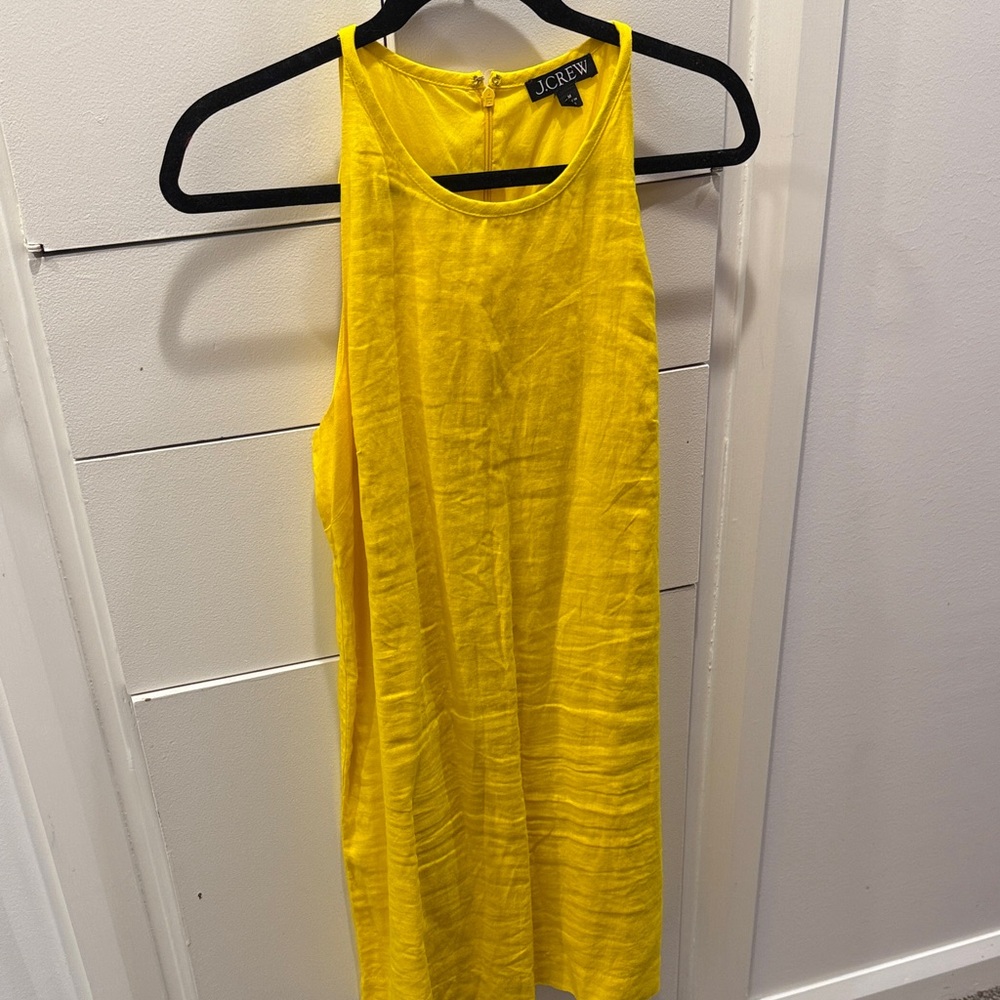 J. Crew Vibrant Yellow Linen mini Dress